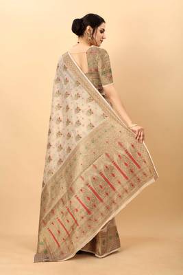 Yavira Silk Chickoo Amazing Ethnic Wear Silk Blended Canderi Treditional Sarees 3