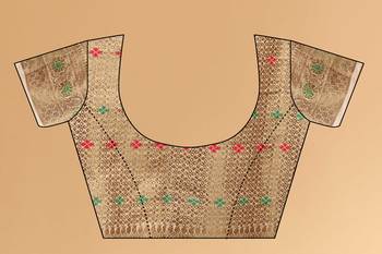 Yavira Silk Chickoo Amazing Ethnic Wear Silk Blended Canderi Treditional Sarees 5