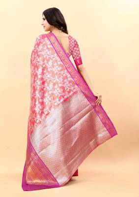 Yavira silk pink amazing ethnic wear silk blended kanjivaram treditional sarees 3