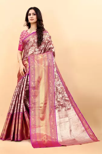 Yavira silk wine amazing ethnic wear silk blended kanjivaram treditional sarees