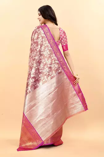 Yavira silk wine amazing ethnic wear silk blended kanjivaram treditional sarees