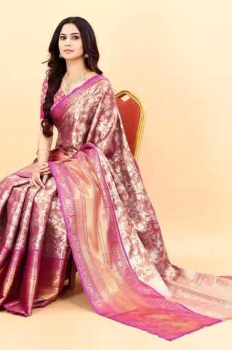 Yavira silk wine amazing ethnic wear silk blended kanjivaram treditional sarees