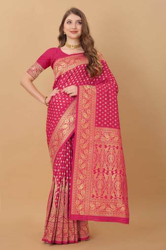 Yavira Silk Pink Amazing Ethnic Wear Silk Tredtional Sarees
