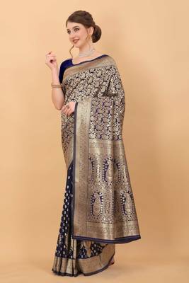Yavira Silk Navy Blue Amazing Ethnic Wear Silk Tredtional Sarees 2