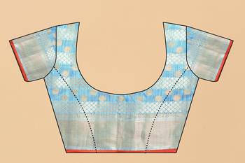 Yavira Silk Sky Blue Amazing Ethnic Wear Silk Blended Canderi Treditional Sarees 5