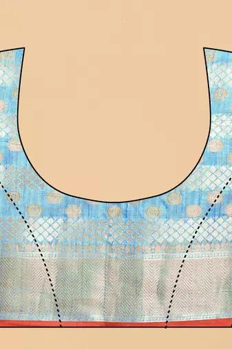 Yavira Silk Sky Blue Amazing Ethnic Wear Silk Blended Canderi Treditional Sarees