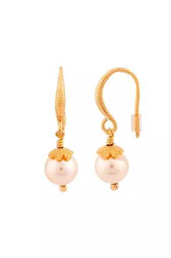 Three pairs of earrings - Swarovski crystal and pearl one gram gold