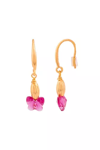 Three pairs of earrings - Swarovski crystal and pearl one gram gold