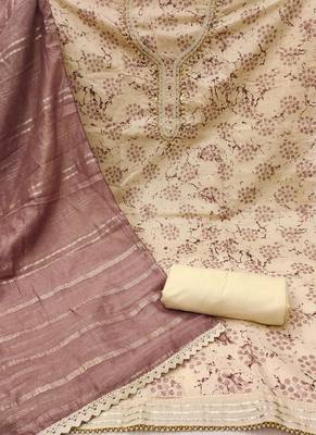Mauve Muslin Butti Printed Unstitched Dress Material 3