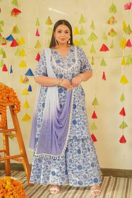 Ice blue sharara set 1