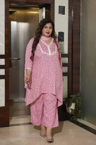 Pink bandhani co-ord set