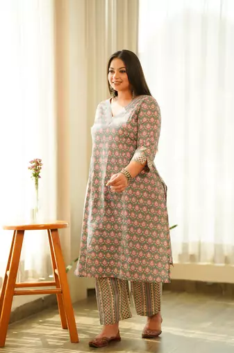 Boho printed kurta set