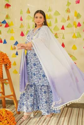 Ice blue sharara set 2
