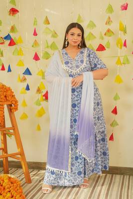 Ice blue sharara set 4