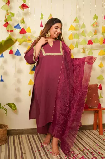 Wine marori royal kurta set
