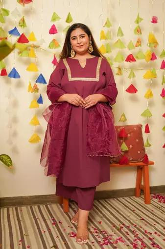 Wine marori royal kurta set