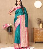 Rama Soft Silk Weawing Design Rich Zari Weaving Saree