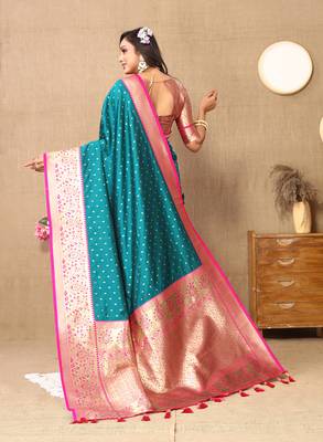 Rama Soft Silk Weawing Design Rich Zari Weaving Saree 2