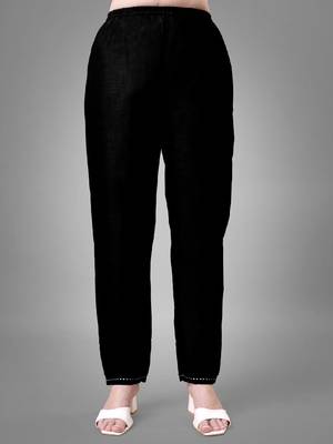 Black cotton embroidered kurta with pant & dupatta 5