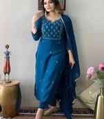 Classique Blue Rayon Kurta Set