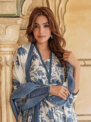 Off-white cotton printed kurta Set 2