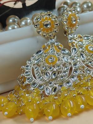   Beautiful yellow Color Gold Plated Pearl Earrings for Wo  and Girls 5