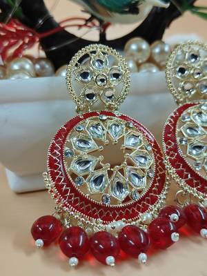   Red Color, and Pearl Earrings for Wo  - Lightweight Earrings 5
