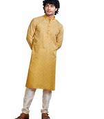 Vardha men's cotton print shaded stitched kurta, moroccan pattern printed kurtas for men, mandarin collar long kurta's