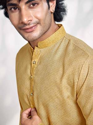 Vardha men's cotton print shaded stitched kurta, moroccan pattern printed kurtas for men, mandarin collar long kurta's 3