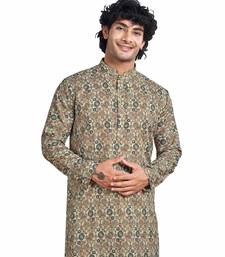 Vardha men's cotton shibori dyed stitched kurta, shibori dyed ethnic kurtas for men, mandarin collar long kurta's