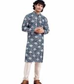 Vardha men's viscose sequence slim kurta  with block print, shibori dyed kurtas for men, mandarin collar long kurta's