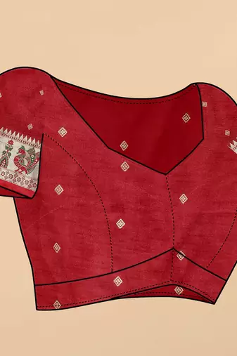 Soft Lichi Silk Blend Saree With Beautiful Zari  & Meenakari Weaving Pallu With Zari Weawing Border
