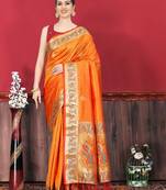 Soft Slub Silk Blend Saree With Beautiful Zari  & Meenakari Weaving Pallu With Zari Weawing Border