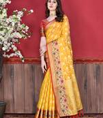 Soft Cotton Silk Saree With Beautiful Zari  & Meenakari Weaving Pallu With Zari Weawing Border