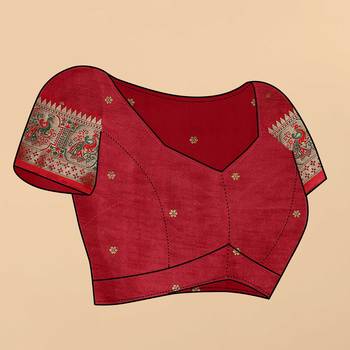 Soft Slub Silk Blend Saree With Beautiful Zari  & Meenakari Weaving Pallu With Zari Weawing Border 5