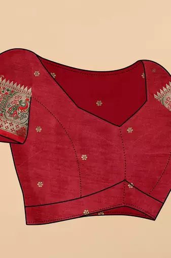 Soft Slub Silk Blend Saree With Beautiful Zari  & Meenakari Weaving Pallu With Zari Weawing Border