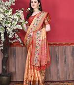 Soft Cotton Silk Saree With Beautiful Zari  & Meenakari Weaving Pallu With Zari Weawing Border