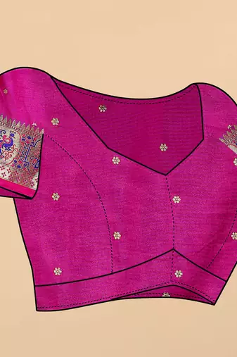 Soft Slub Silk Blend Saree With Beautiful Zari  & Meenakari Weaving Pallu With Zari Weawing Border