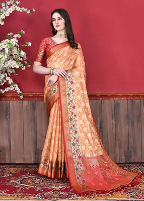 Soft Cotton Silk Saree With Beautiful Zari  & Meenakari Weaving Pallu With Zari Weawing Border 2