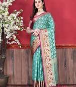 Soft Cotton Silk Saree With Beautiful Zari  & Meenakari Weaving Pallu With Zari Weawing Border