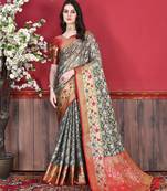 Soft Cotton Silk Saree With Beautiful Zari  & Meenakari Weaving Pallu With Zari Weawing Border