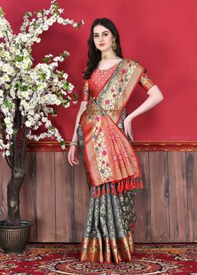 Soft Cotton Silk Saree With Beautiful Zari  & Meenakari Weaving Pallu With Zari Weawing Border 2