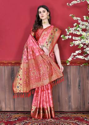 Soft Cotton Silk Saree With Beautiful Zari  & Meenakari Weaving Pallu With Zari Weawing Border 3