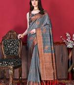 Soft Katan Silk Blend Saree With Beautiful Copper Zari  Weaving Pallu With Zari Weawing Border