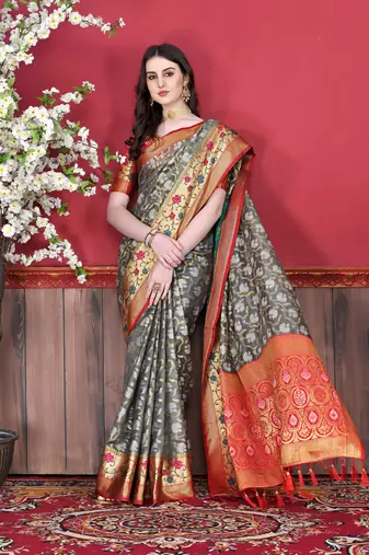 Soft Cotton Silk Saree With Beautiful Zari  & Meenakari Weaving Pallu With Zari Weawing Border