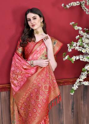 Soft Cotton Silk Saree With Beautiful Zari  & Meenakari Weaving Pallu With Zari Weawing Border 4