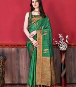 Soft Katan Silk Blend Saree With Beautiful Copper Zari  Weaving Pallu With Zari Weawing Border