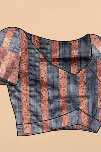 Soft Katan Silk Blend Saree With Beautiful Copper Zari  Weaving Pallu With Zari Weawing Border