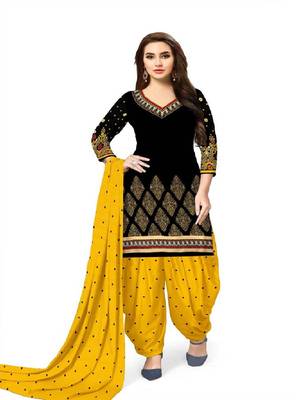 Unstitched crepe salwar suit material printed 1