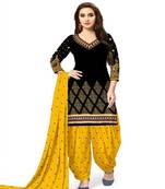 Unstitched crepe salwar suit material printed